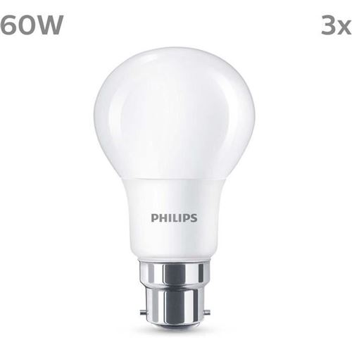 Non Communiqué Blanc Chaud 3 Ampoules Led 60 W - B22 - Dépolie Non-Dimmable