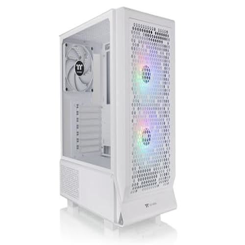 THERMALTAKE Boitier Moyen Tour E-ATX Ceres 330 TG RGB avec panneau vitré (Blanc)