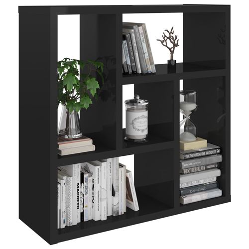 vidaXL Étagère murale Noir brillant 45,1x16x45,1 cm Aggloméré
