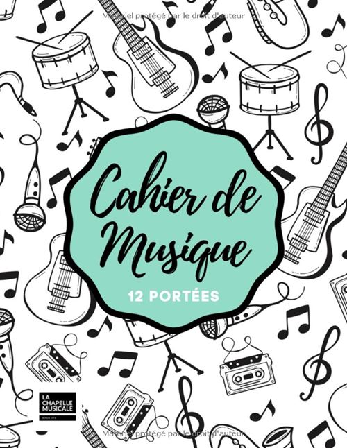 Cahier De Musique Narratik A4 21 X 29,7 Cm - 12 Portées - 80 Pages - Couverture Souple
