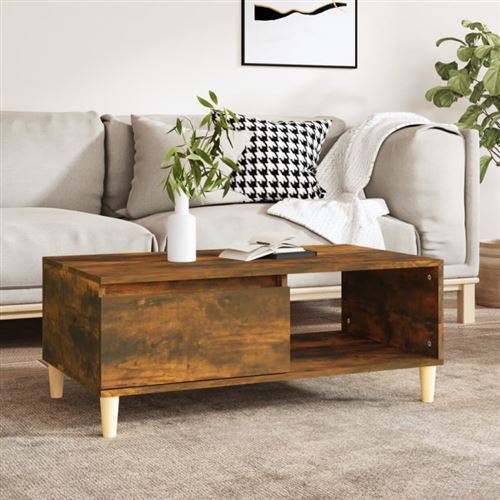 Non Communiqué Marron Vidaxl Table Basse Chêne Fumé 90X50x36,5 Cm Bois D'ingénierie821049