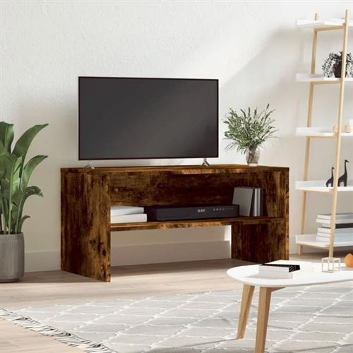 VIDAXL - Meuble TV - Chêne Fumé - 80 x 40 x 40 cm - Image 3