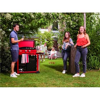 Plancha gaz Le Marquier Adela 260 V2 avec Chariot et Couvercle 5400 W Rouge Basque