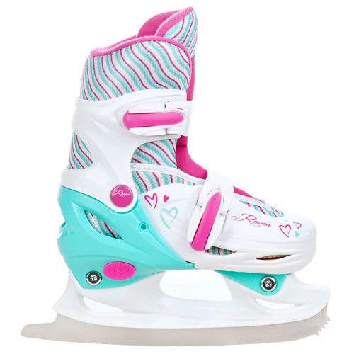 Roller en ligne Lia roue LED du 30 au 33 + patin a roulette + patin a glace  + triskate Enfant Mixte taille ajustable Blanc/Rose Raven