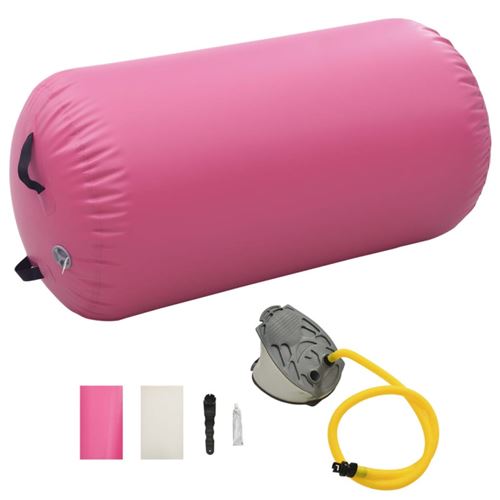 vidaXL Rouleau gonflable de gymnastique avec pompe 120x75 cm PVC Rose