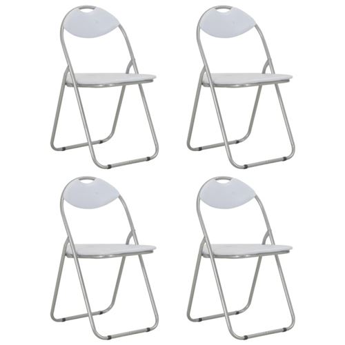 vidaXL Chaises pliantes de salle à manger 4 pcs Blanc Similicuir