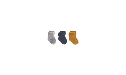 Lassig - lot de 3 chaussettes bébé gots bleu