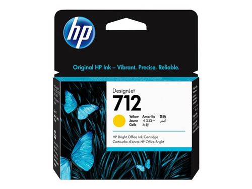 HP 712 - 29 ml - jaune - original - DesignJet - cartouche d'encre - pour DesignJet Studio, T210, T230, T250, T630, T650