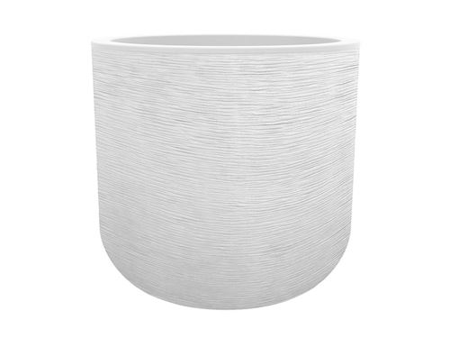 Pot de fleurs rond en plastique EDA Graphit Up blanc cérusé - Ø 50 cm