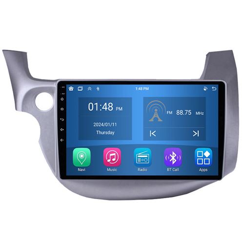 Autoradio RoverOne® Bluetooth CarPlay Android Auto Navigation 4Go RAM 64Go ROM pour Honda Jazz 2 GG 2008-2014 Fit 2 GE 2007-2014