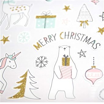 Stickers Noël - Animaux Pastel - 1