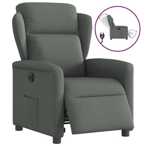 Non Communiqué Gris Vidaxl Fauteuil Électrique Réglable Tissu Foncé