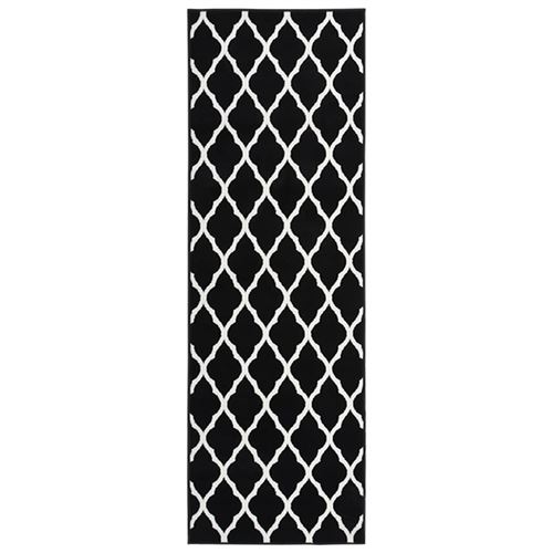 vidaXL Tapis BCF Noir et blanc 100x400 cm