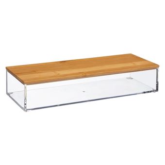 FIVE Simply Smart - Boîte de Rangement Bambou "Selena" 26cm Transparent - 1