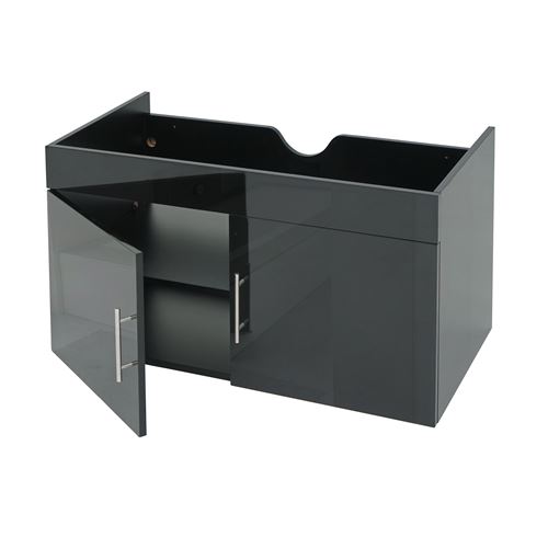 Meuble sous-lavabo MENDLER HWC-D16 brillant 90cm gris