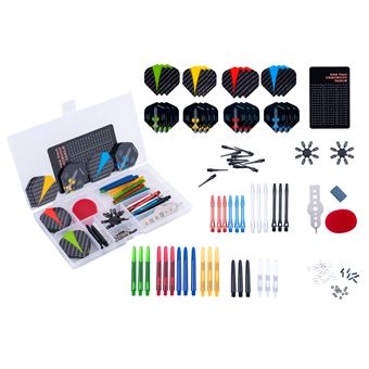 Fléchettes Service Kit steeltip/softip - pour pointe acier et pointe nylon  - 141 pièces dans une boite de rangement - Fléchettes - Achat & prix