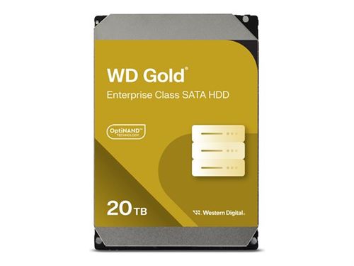 WD Gold WD202KRYZ - Disque dur - Enterprise - 20 To - interne - 3.5 - SATA 6Gb/s - 7200 tours/min - mémoire tampon : 512 Mo