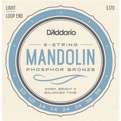D'addario EJ73-3D - Pack de 3 jeux de cordes Phosphor Bronze mandoline - 10-38