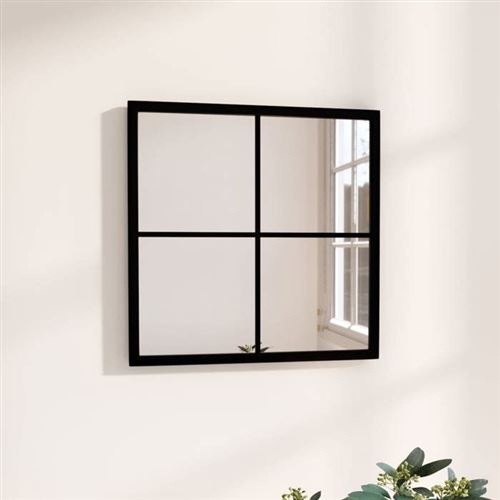 Miroir Vidaxl Mural Métal Noir 40x40 cm Design Carré Élégant - Image 3