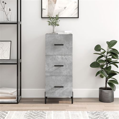 vidaXL - Buffet - Gris Béton - 34,5x34x90 cm - Image 3