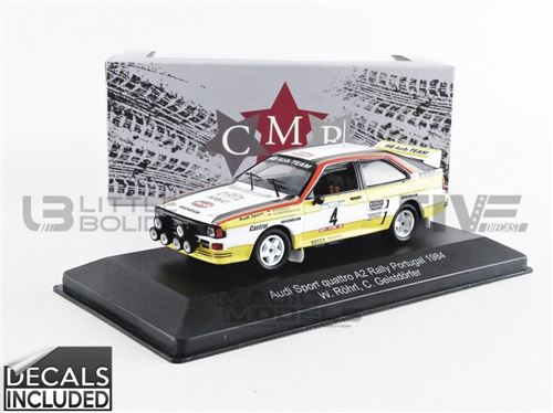 Voiture Miniature de Collection CMR 1-43 - AUDI Sport Quattro A2 - Rallye Portugal 1984 - White / Yellow / Red - WRC005