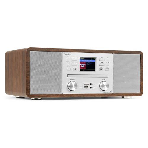 Audizio Avola - Radio Internet Wifi avec Lecteur CD, Bluetooth, DAB+ et FM - Aluminium