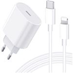 Chargeur Rapide iPhone 14 - 14 PLUS - 14 PRO - 14 PRO MAX - 25W + Câble 1 mètre USB C Lightning - Straße Tech ®