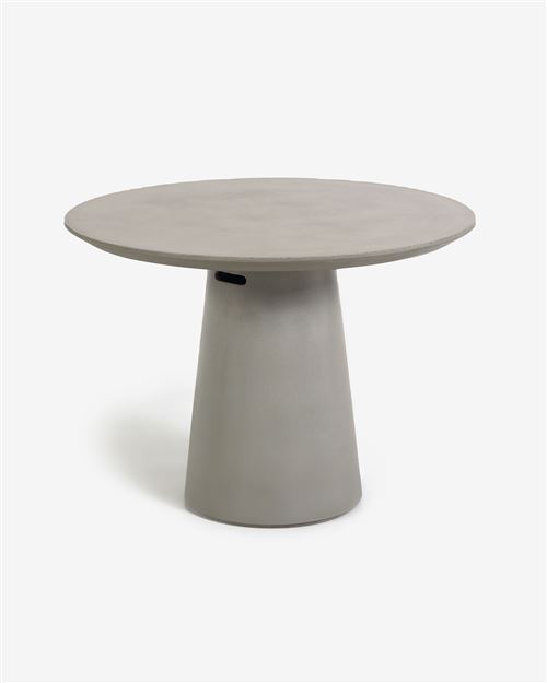 Table de jardin ronde coloris naturel en ciment / fer- diamètre 120 x hauteur 74 cm - marque PEGANE