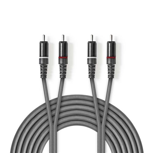 Nedis Gris Câble Audio Stéréo 2X Rca Mâles - 2X Rca Mâles 1,5 M - Image 2