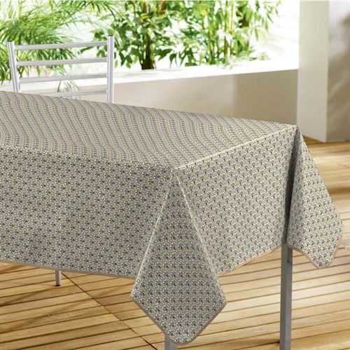 Nappe rectangle 140 x 240 cm pvc imprime stylart Taupe