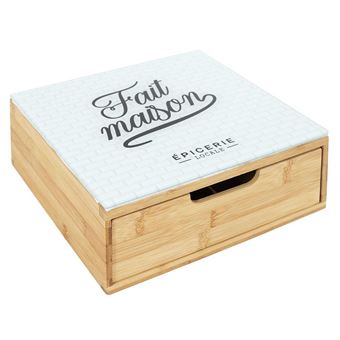 Relaxdays Range-Capsules, Support pour 28 dosettes, Porte-dosettes Bambou, HxLxP: 34,5x26x11 cm, Nature