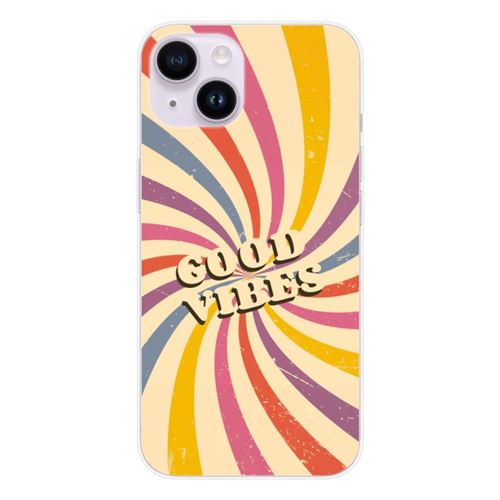 Coque en silicone imprimée compatible Apple iPhone 14 Good vibes