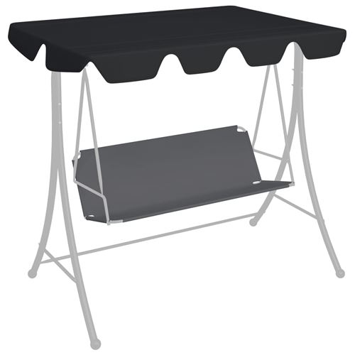 Toit de rechange de balançoire 188/168x110/145 cm Noir