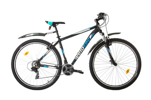  VTT 29'' Cadre Aluminium - Fourche T&eacute;lescopique - 21 Vitesses avec &eacute;quipement Shimano (Noir & Bleu)