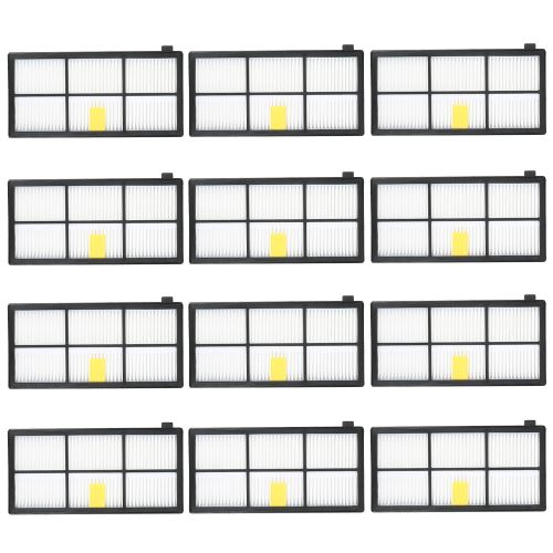 12pcs HEPA filtre remplacement accessoires Kit de réapprovisionnement pour iRobot Roomba 800 et 900 séries 805 860 861 864 866 870 880 890 891 894 960 961 964 966 980 aspirateur
