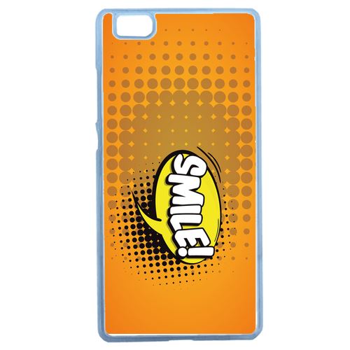Coque Smile Fond Orange Compatible Huawei Ascend P8 Lite Transparent