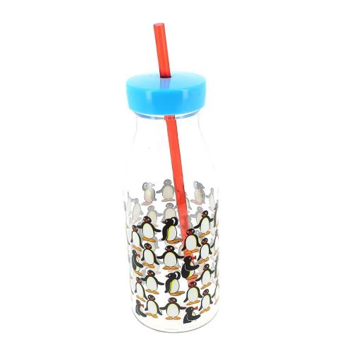 Bouteille Pingu avec Paille