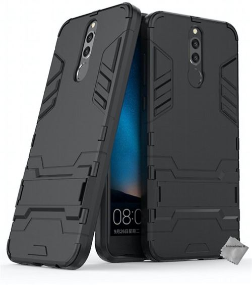 Housse etui coque rigide anti choc pour Huawei Mate 10 Lite avec verre trempe - NOIR