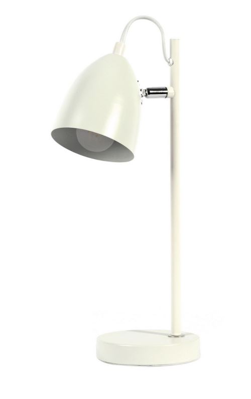 HOMEMANIA Lampe de Bureau Dominik - pour bureau, bureau, table de chevet - Blanc en Métal, 16,5 x 16,5 x 37 cm, 1 x E14, Max 25W