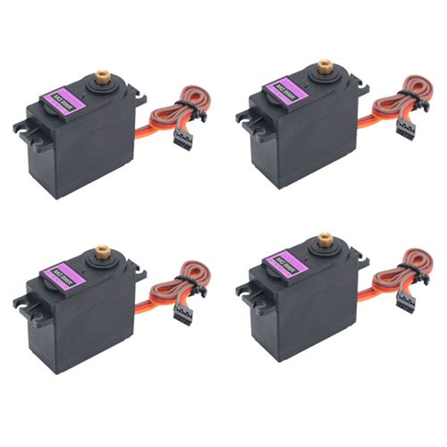 4 pièces MG996R ensemble moteur servo à engrenages grand couple pour robot de voiture hélicoptère RC - Noir