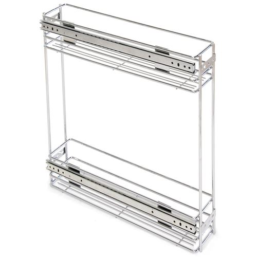 Emuca 8923611 Chariot porte-bouteilles coulissant pour meuble bas de cuisine en acier chromé