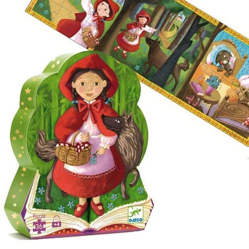 Puzzle Djeco Silhouette Livre Histoire Le Petit Chaperon Rouge 36 Pcs 4 Ans +