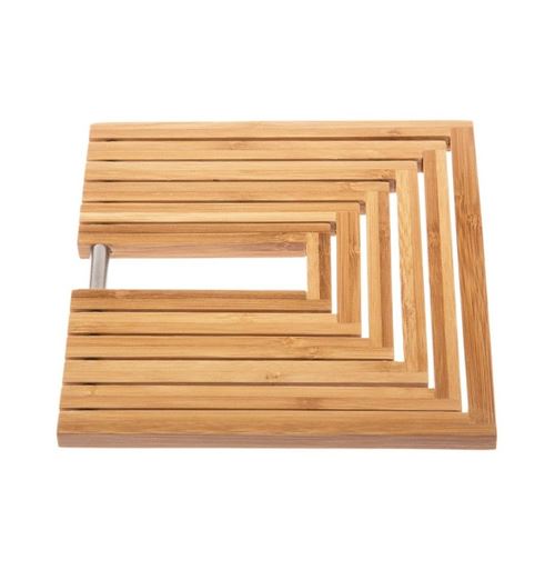Paris Prix Beige Dessous De Plat Extensible - 19 X 19 X 1 Cm - Bambou - Image 1