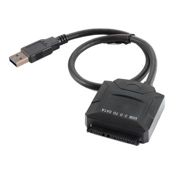 Câble Adaptateur SATA Vers USB 3.0 Avec Alimentation 12V - Compatible Disques Durs 2.5 Et 3.5 Pouces - Transfert Jusqu'à 5 Gbps - Plug & Play Windows/Mac/Linux