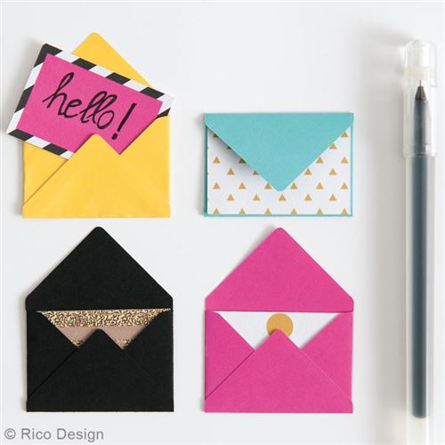 Mini enveloppes et cartes Hot Foil Marron kraft - 4,5 x 3 cm - 10