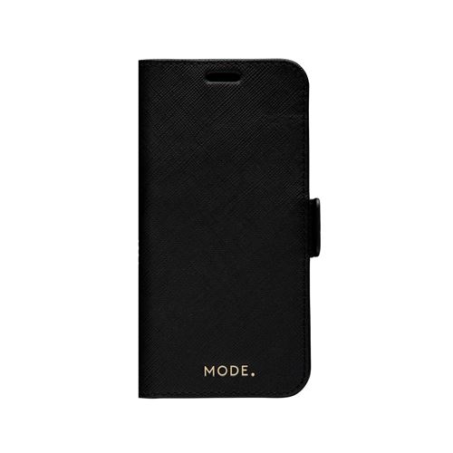 dbramante1928 Milano - Protection à rabat pour téléphone portable - cuir Saffiano pleine fleur - noir nuit - pour Apple iPhone 12 Pro Max