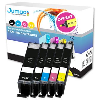 5 cartouches Jumao compatibles pour Canon Pixma TS5050 5055 6050 6051 6052  - Toner - Achat & prix