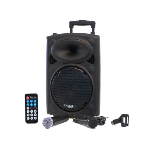 Enceinte amplifiée DJ SONO Mobile 400W IBIZA SOUND SLK10A-BT + câble PC