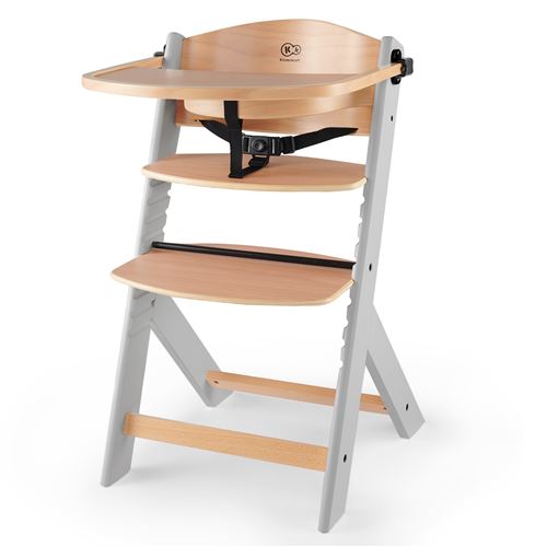 Kinderkraft Chaise haute Enock 2 en 1 Bois et Gris