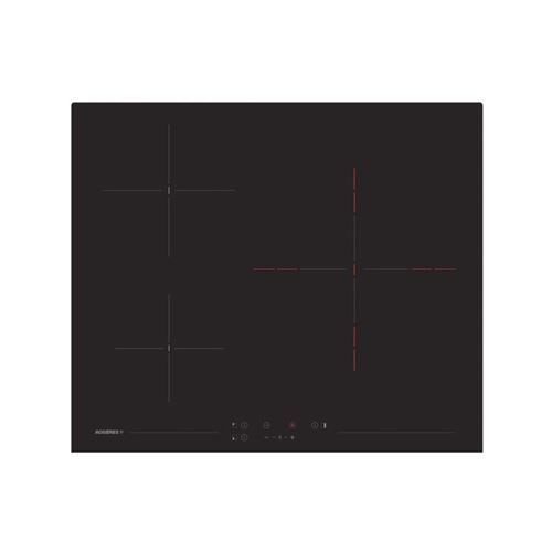 table de cuisson vitrocéramique 60cm 3 foyer 5600w noir - rh63tct/1